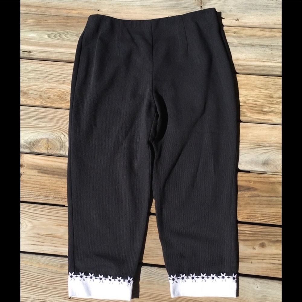 EUC TALBOTS PETITES BLACK CROPPED PANTS SIZE -8P